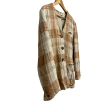 Load image into Gallery viewer, Neutral Check Linen Blend Blazer
