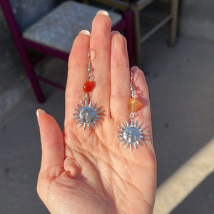 Sun and Carnelian Earrings