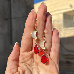 Shell Moon and Drop Earrings