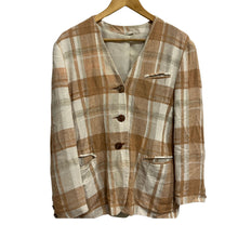 Load image into Gallery viewer, Neutral Check Linen Blend Blazer