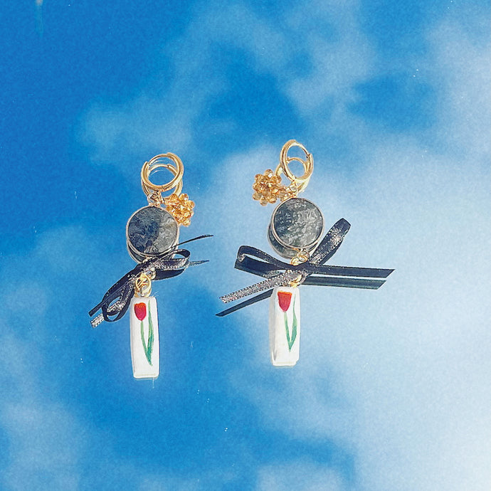 Bloodstone Tulip Earrings🌷