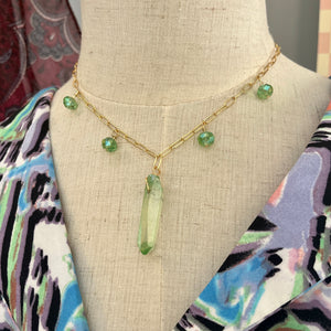 Green Angel Aura Quartz Necklace
