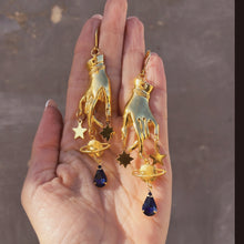 Load image into Gallery viewer, Hand, Saturn and Stars with Drop Earrings ✨