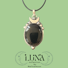 Load image into Gallery viewer, Black Obsidian Luna Pendant