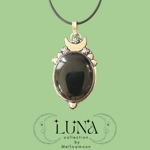Black Obsidian Luna Pendant