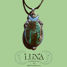 Load image into Gallery viewer, Azurite Malachite Luna Pendant