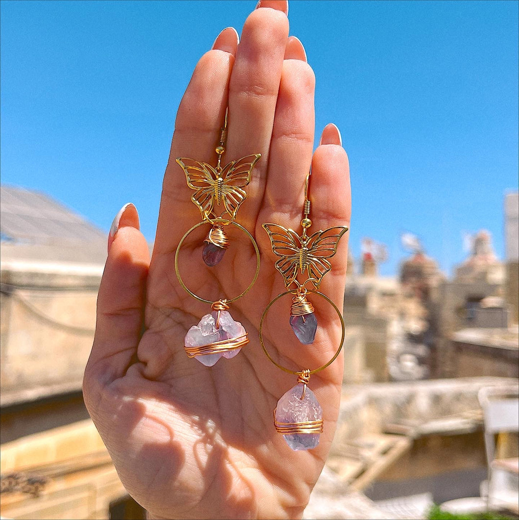 Butterfly Amethyst Earrings ✨