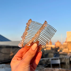 Clear Quartz Hair Comb Clip