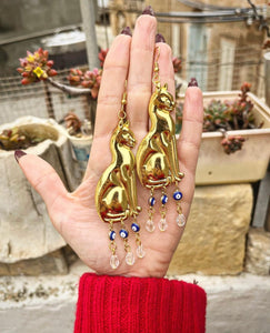 Egyptian Cat Earrings 🧿