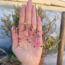 Load image into Gallery viewer, Hoop Earring with Angel Aura Crystal 💕