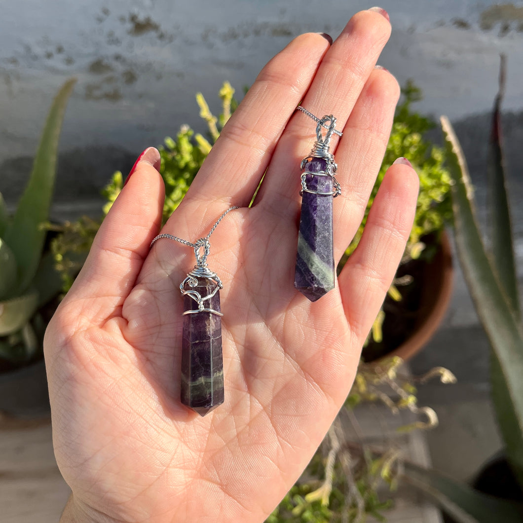 Flourite Point Stone Necklace