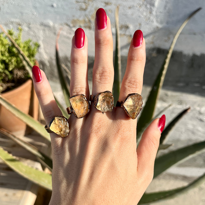 Electroplated Citrine Ring