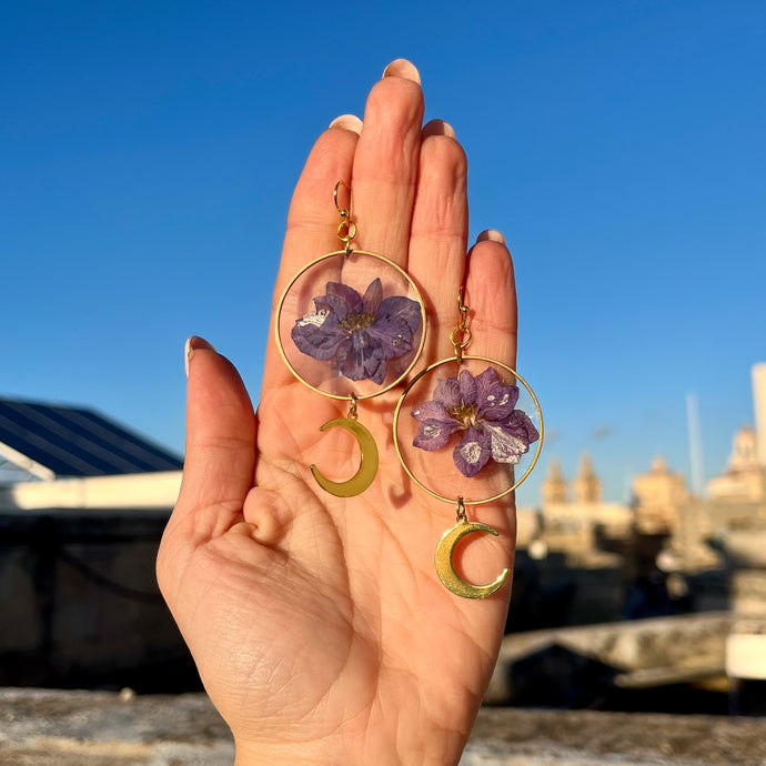 Purple Botanical Earring