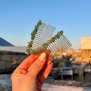 Jade Hair Comb Clip