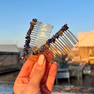 Lapis Lazuli Hair Comb Clip