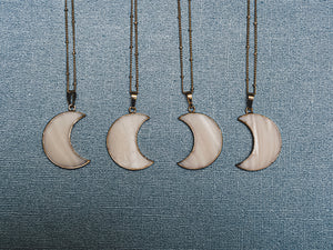 White Shell Crescent Moon Necklace