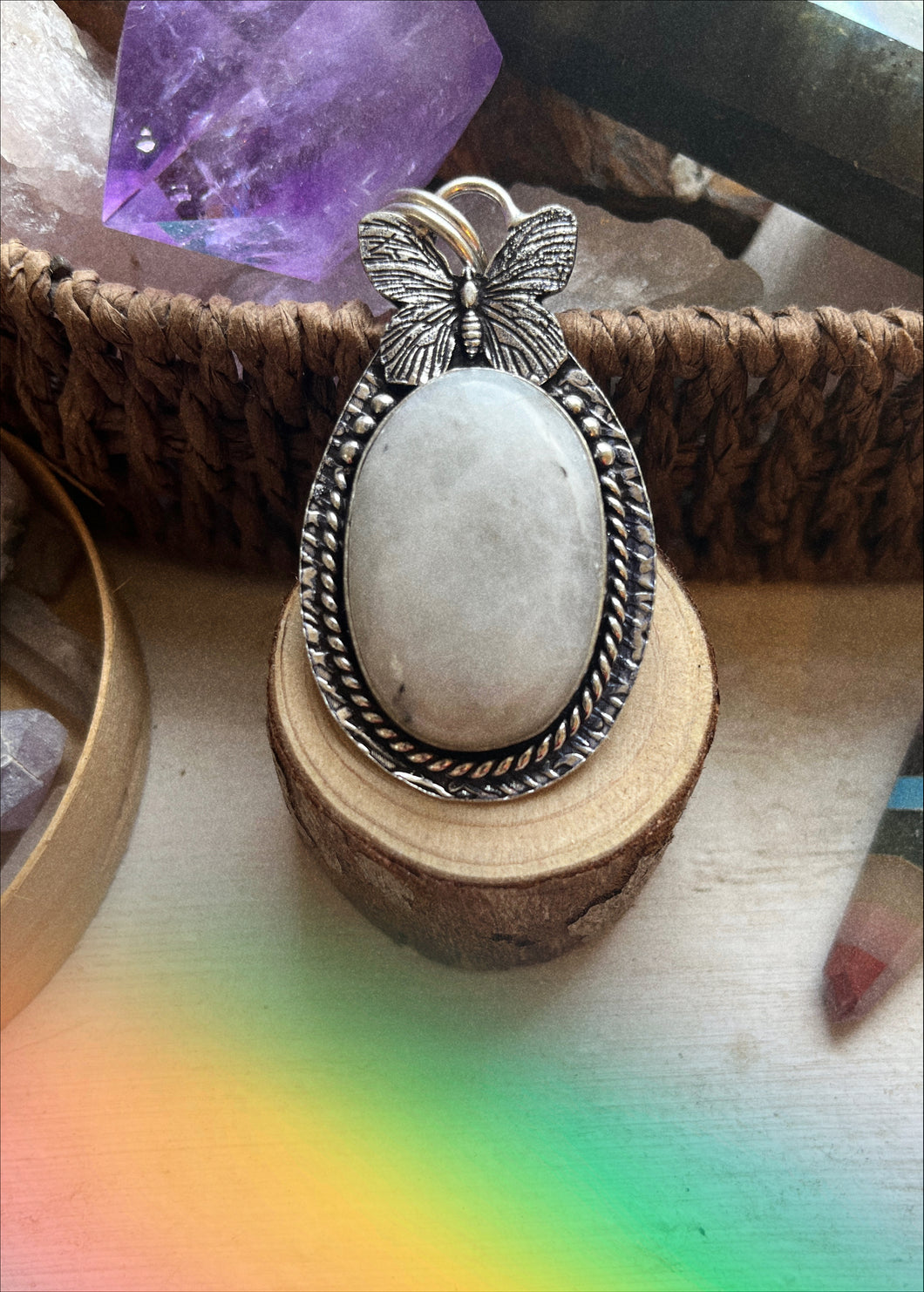 Rainbow Moonstone Pendant