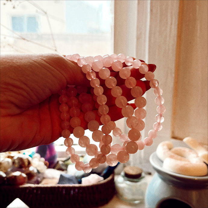 Rose Quartz Beaded Bracelet 🌸