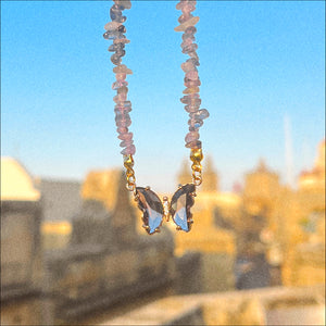 Butterfly gemstone necklaces
