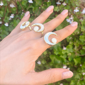 Crescent Shell Moon Ring