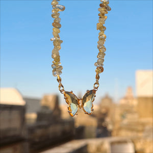 Butterfly gemstone necklaces