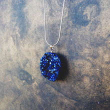 Load image into Gallery viewer, Blue Druzy Raw Crystal Necklace