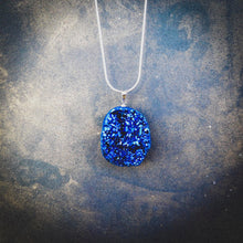 Load image into Gallery viewer, Blue Druzy Raw Crystal Necklace
